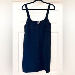 ASOS DESIGN Tall button through cupped mini dress in black sz 14